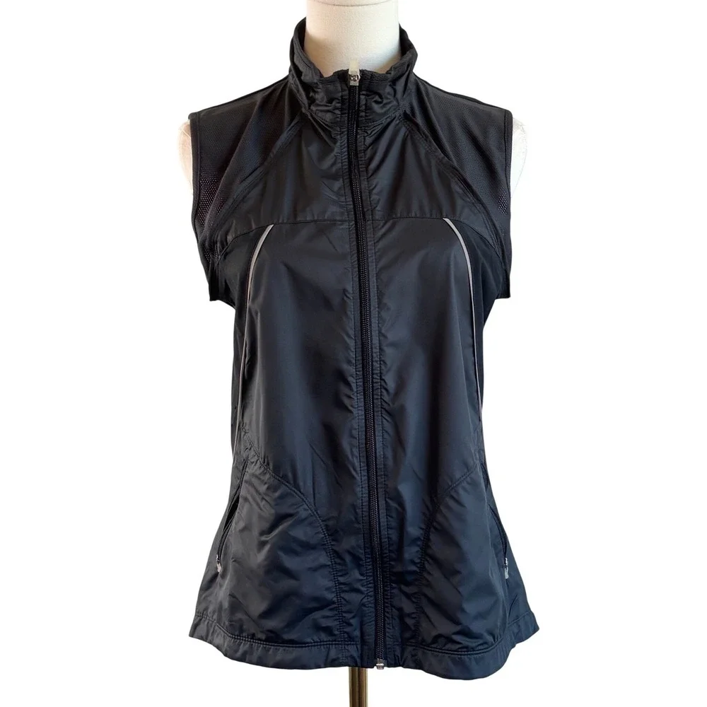 Nike Convertible Jacket‎ Black Women's M Zip-Off Sleeves 2-in-1 Vest Windbreaker